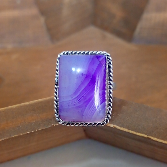 Hand Crafted Jewelry - ⚡3 for $24⚡ Purple Botswana lace agate ring, sz 8.5